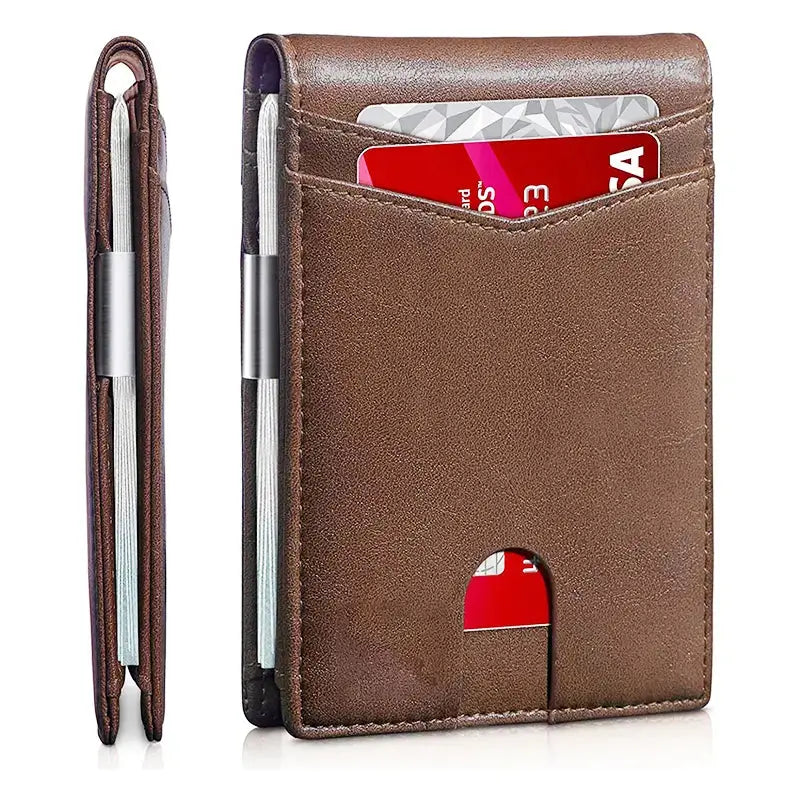 Men'S Carbon Fiber RFID Blocking Bifold Wallet - Multi Functional, Stylish, Slim Card Storage, Clip Money Holder, Multi-Card Slot, Minimalist Designer Short Wallet with Box, Gifts for Him