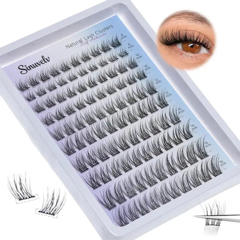 Euro Drawer 8-16mm individual self adhesive eyelashes for easy application