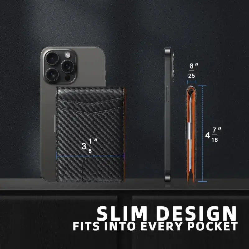Men'S Carbon Fiber RFID Blocking Bifold Wallet - Multi Functional, Stylish, Slim Card Storage, Clip Money Holder, Multi-Card Slot, Minimalist Designer Short Wallet with Box, Gifts for Him