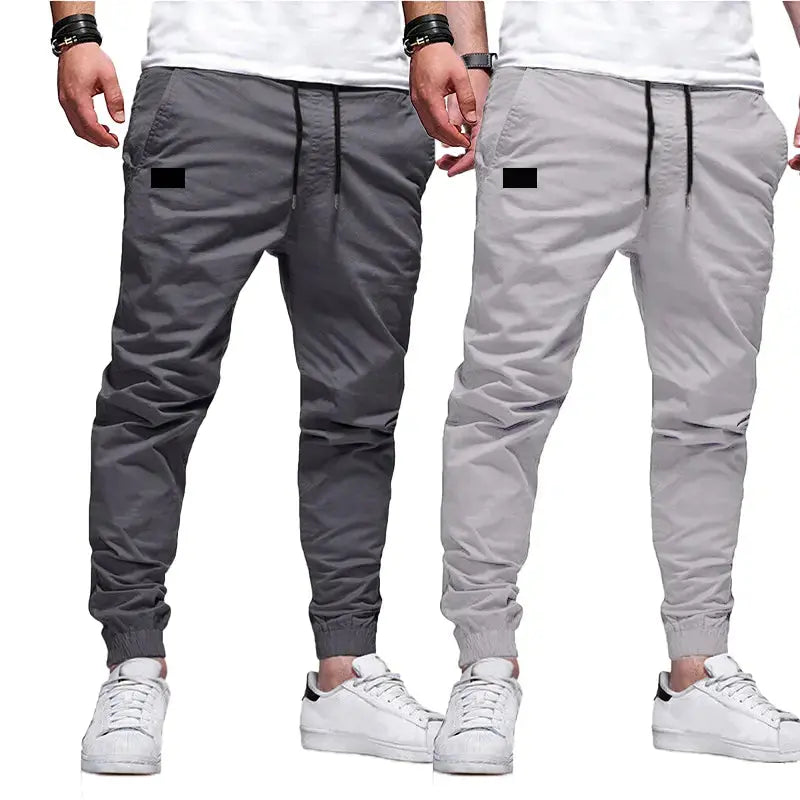 Men'S 1-Piece/2-Piece/3-Piece Casual Athletic Pants Set - Black, Menswear Stylish Basic Sporty Chic Clothes, Elastic Waistband, Ribbed Cuffs, Stretchy Lightweight 100% Polyester, Patch Details, S-XXL