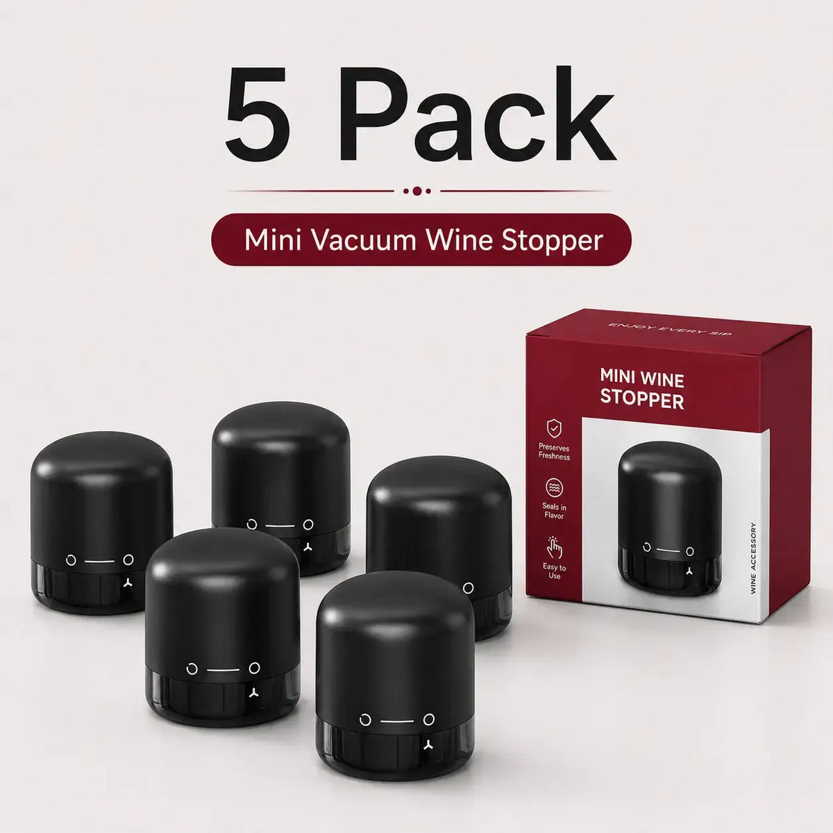 Vacuum Sealing Preservation Function This Wine Stopper Features Vacuum Function to Pump Excess Air Out of Wine Bottles, Slow down Oxidation and Keep Leftover Wine