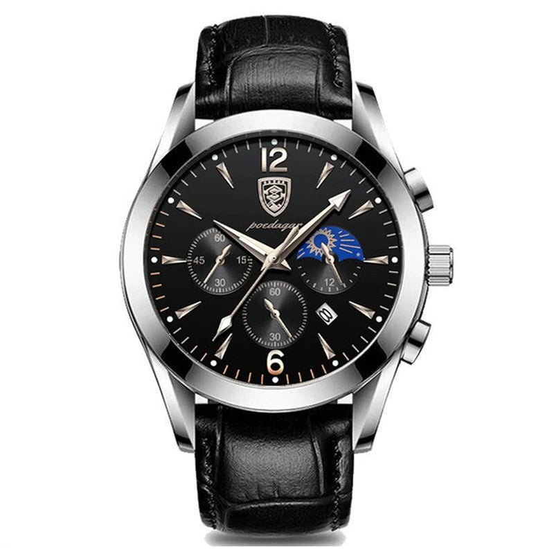 POEDAGAR 2021 Fashion Leather Mens Watches Casual Sporttop Brand Luxury Quartz Clock Student Gift Wristwatch Relogio Masculino