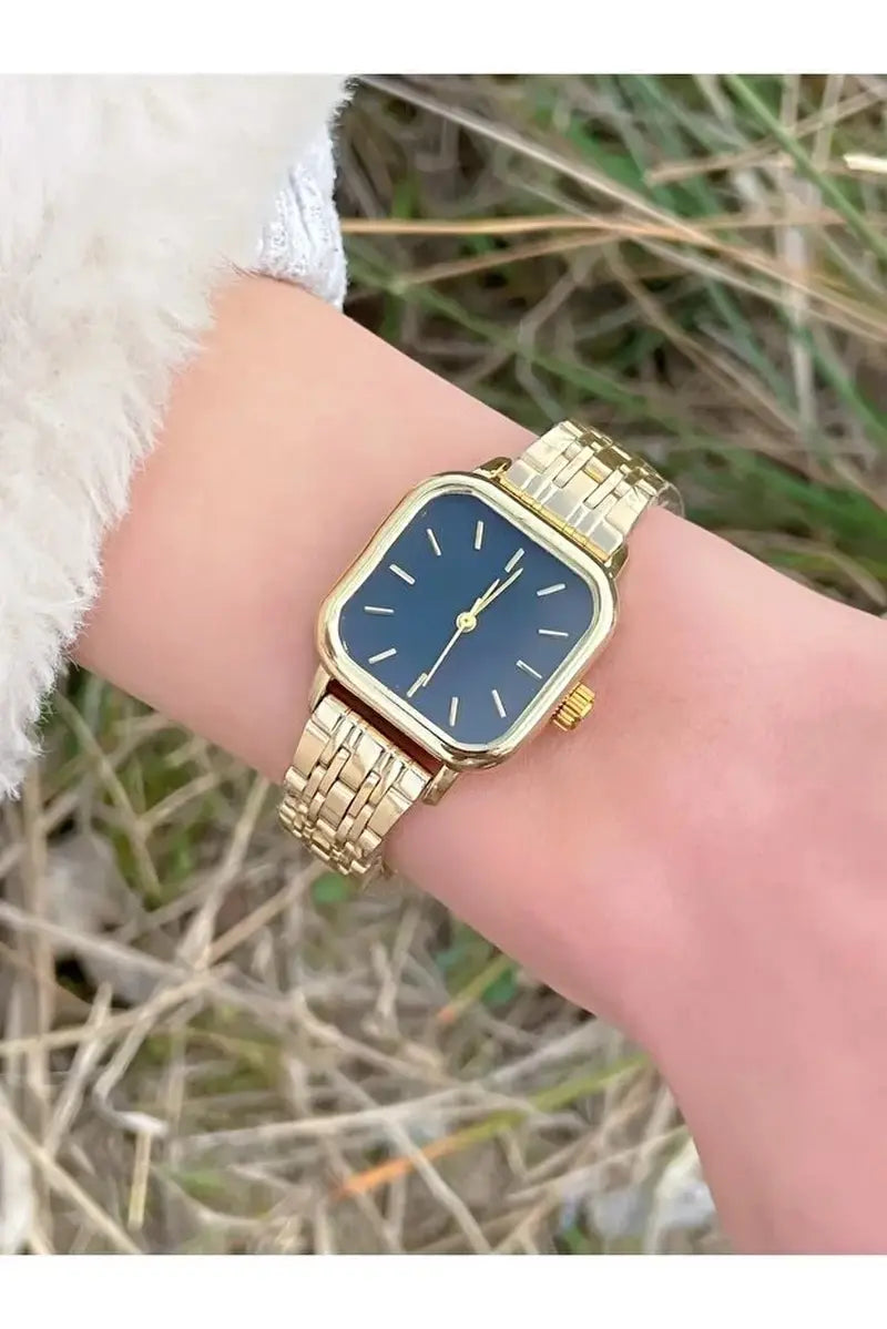 Retro Minimal Square Dial Women’S Watch | Elegant Wrist Watch- Euro Drawer