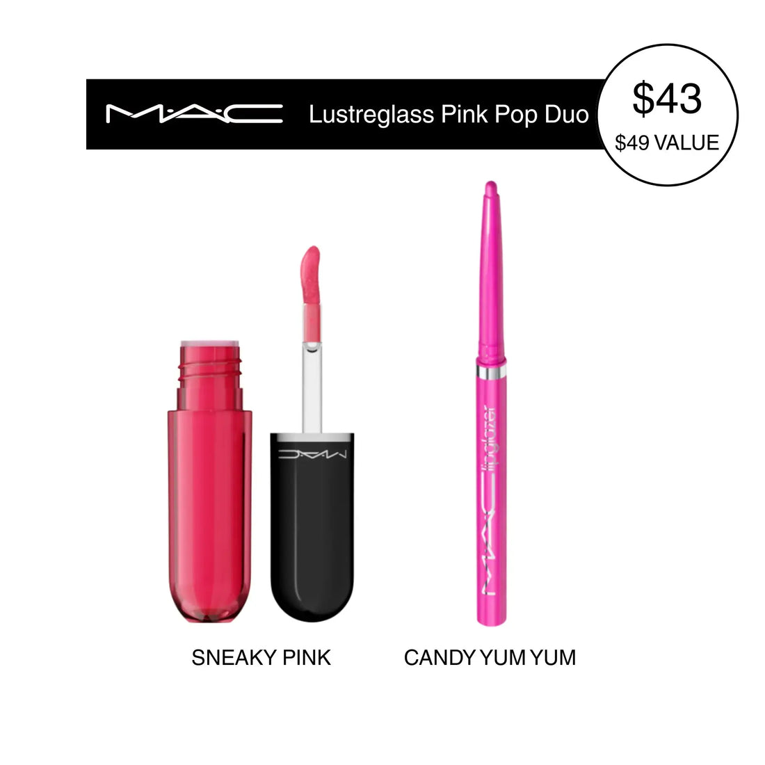 MAC Pink Lip Duo including a lip tint and glossy liner