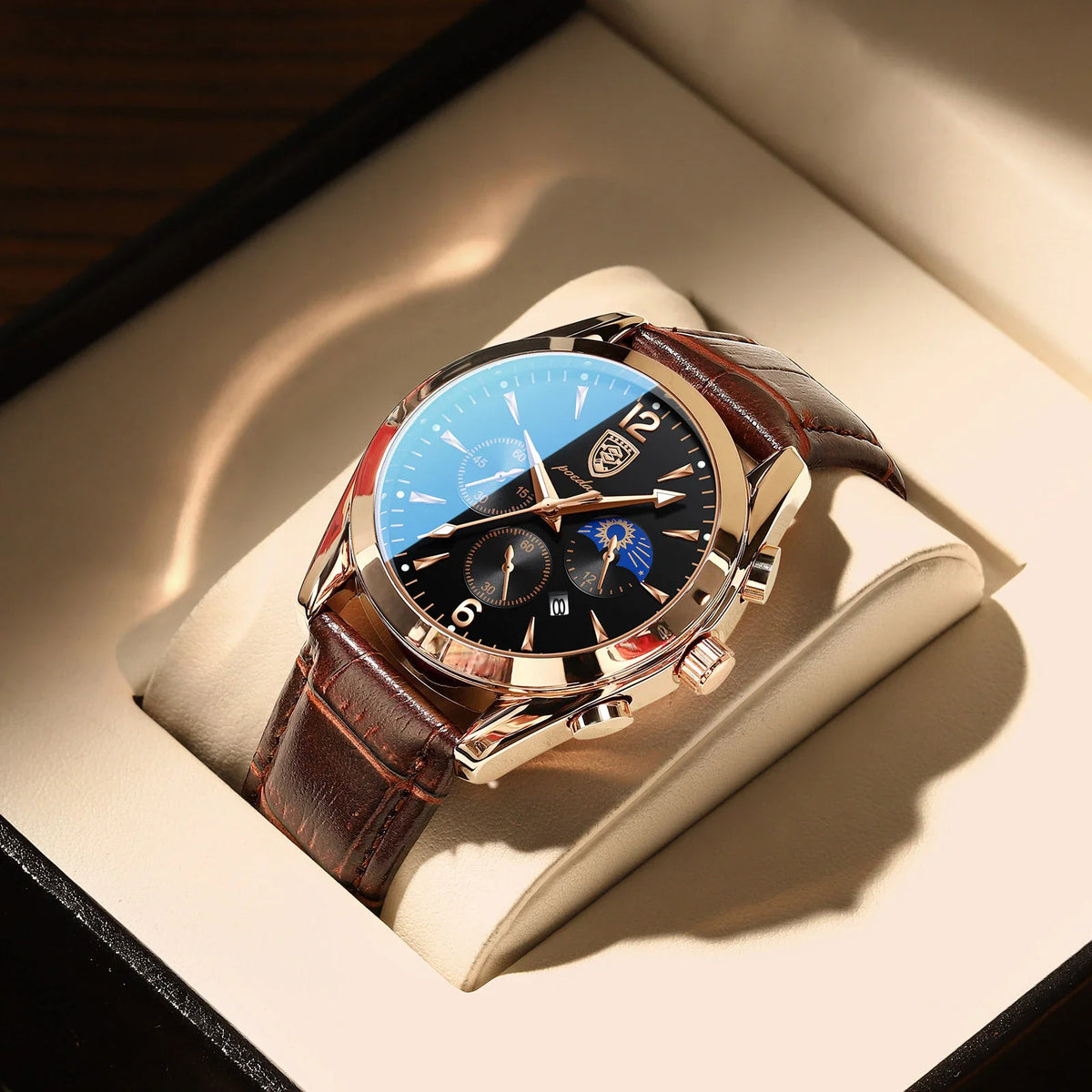 POEDAGAR 2021 Fashion Leather Mens Watches Casual Sporttop Brand Luxury Quartz Clock Student Gift Wristwatch Relogio Masculino