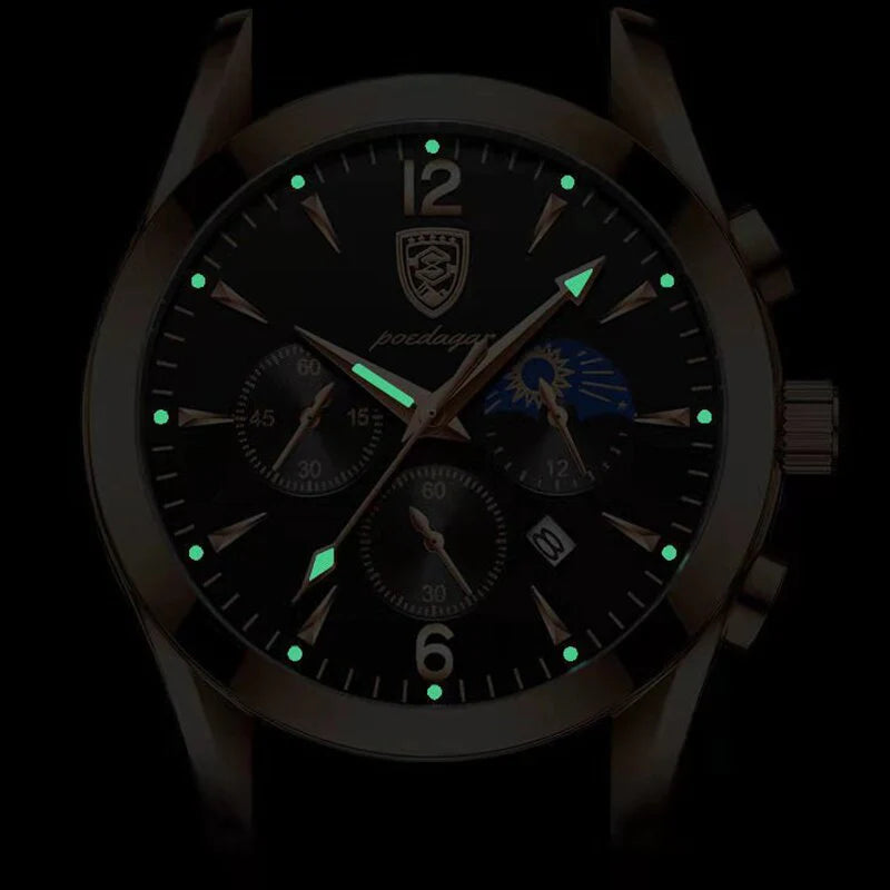 POEDAGAR 2021 Fashion Leather Mens Watches Casual Sporttop Brand Luxury Quartz Clock Student Gift Wristwatch Relogio Masculino
