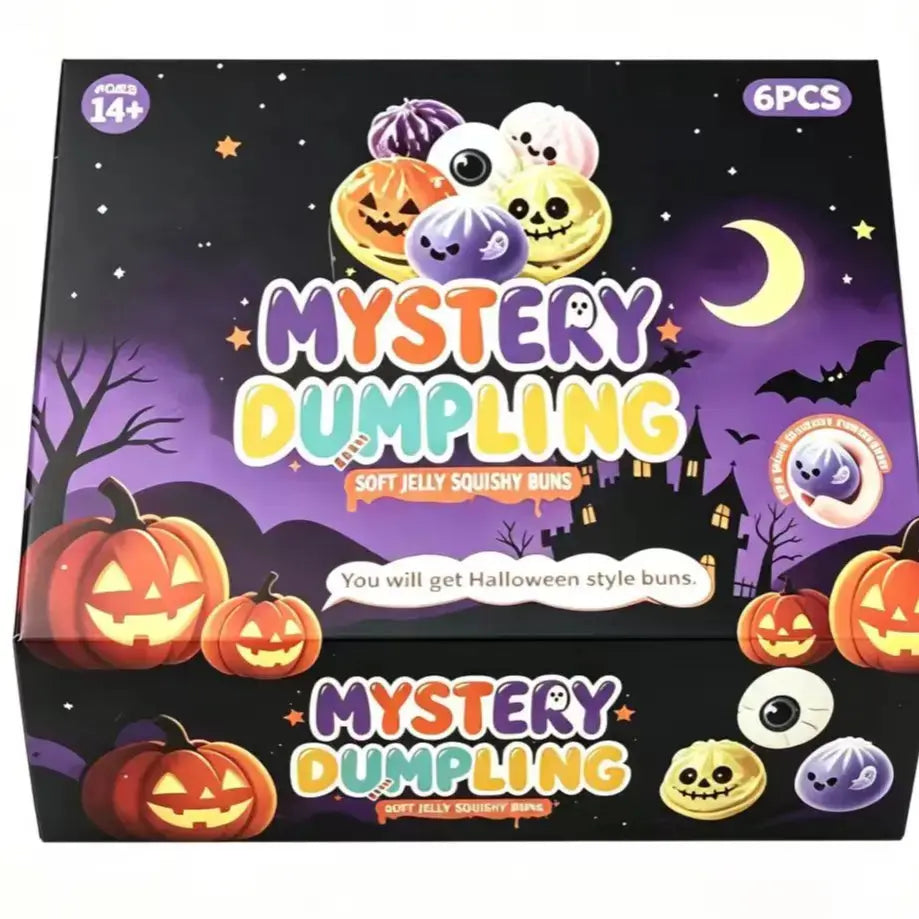 Halloween Cute Scary Ghost Maruko Squishy Squeeze Toy Set - Mini Portable Stress Fidget Item, Squishy Haul Sensory Kids Toy, Unique Whimsical Party Treat Bag Filler & Whimsical Gift, Fidgets
