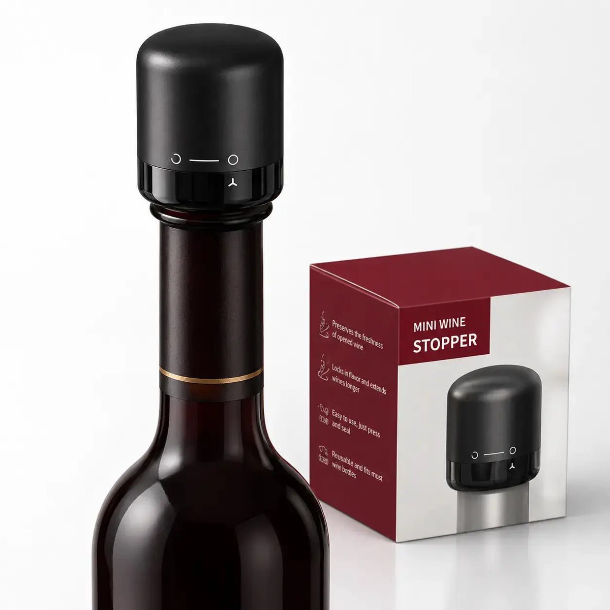 Vacuum Sealing Preservation Function This Wine Stopper Features Vacuum Function to Pump Excess Air Out of Wine Bottles, Slow down Oxidation and Keep Leftover Wine